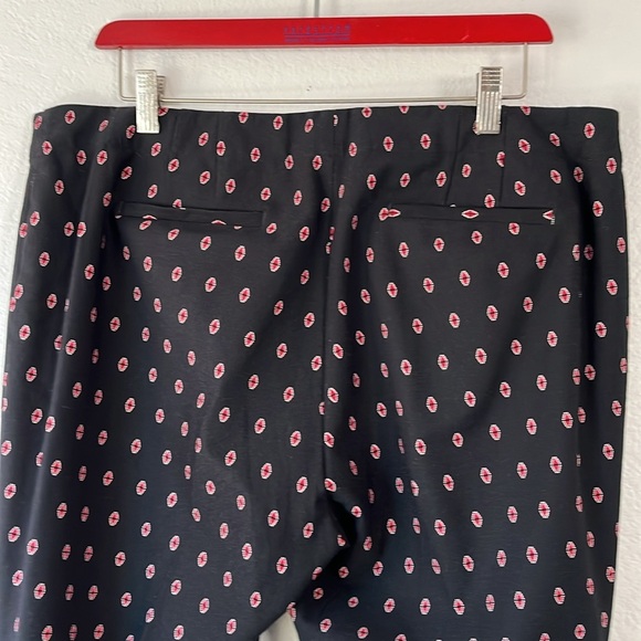 J Jill Premium Bistretch Black Patterned Pants with Red Accents NWOT 16P - Picture 7 of 10